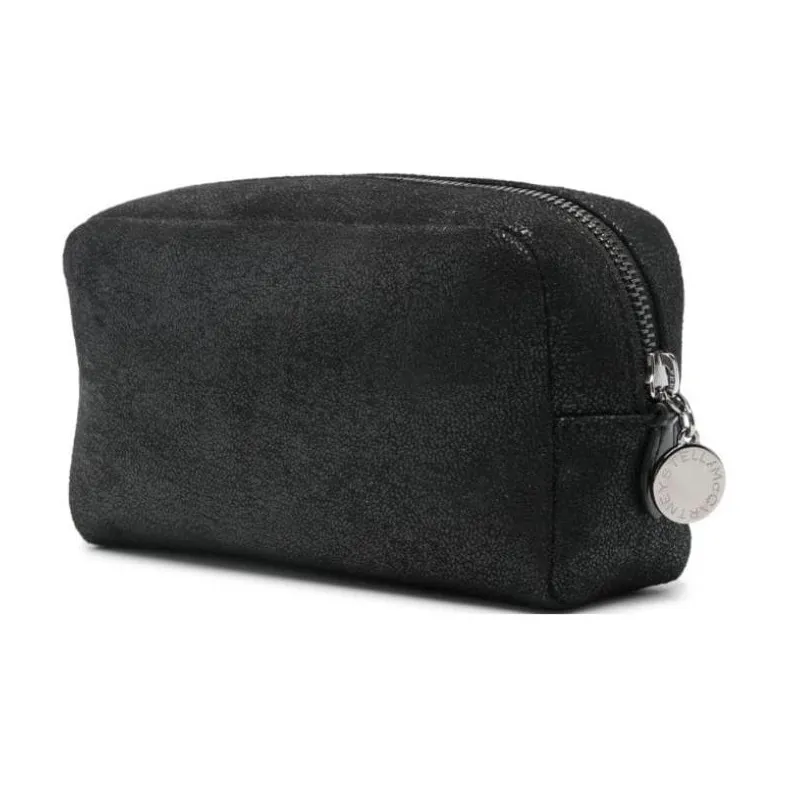 Stella McCartney Polyurethane Handheld Makeup Bag Women's Black-1