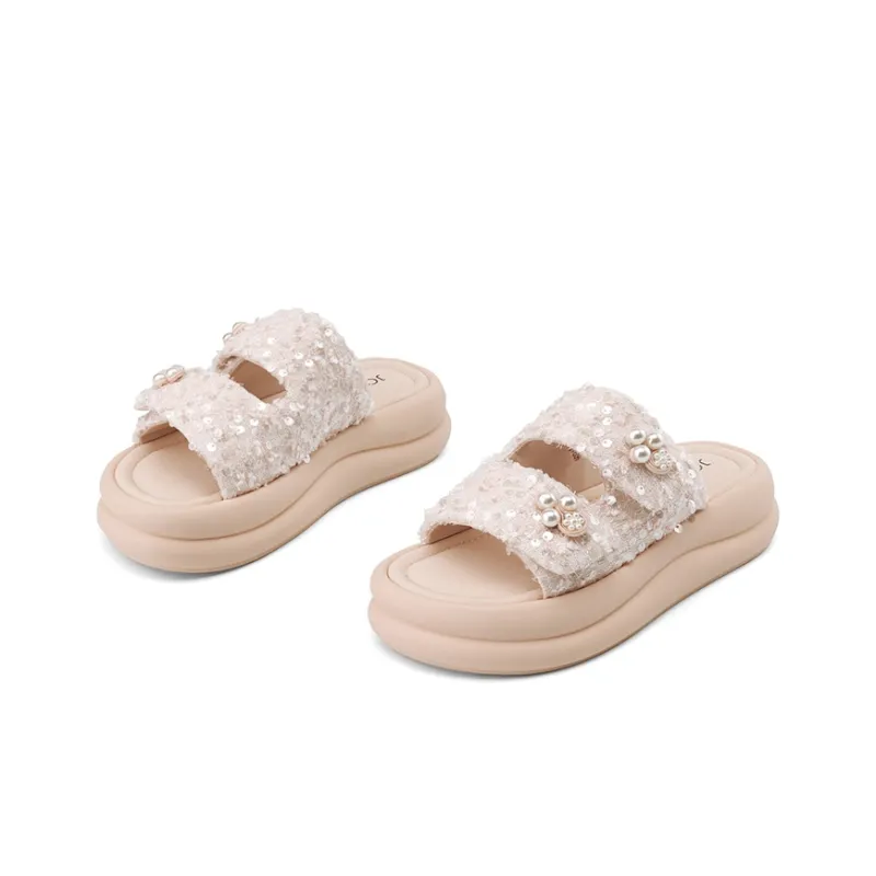 JOSINY PU Polyurethane Cut-Out Woven Slip-Resistant Slide Slippers Women's-8