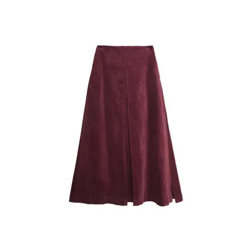 HERLAND Casual Long Skirts Women's Dark Red