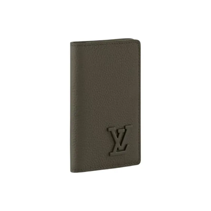 LOUIS VUITTON Cow Leather Wallet Men's Khaki Green-2