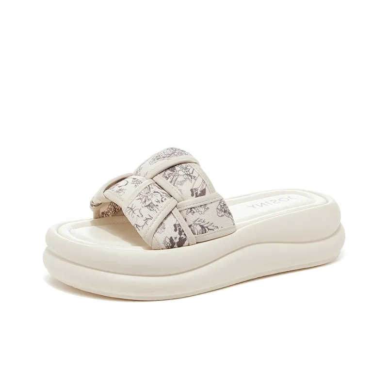 JOSINY PU Polyurethane Leather Patchwork Cut-Out Slip-Resistant Slide Slippers Women's-7