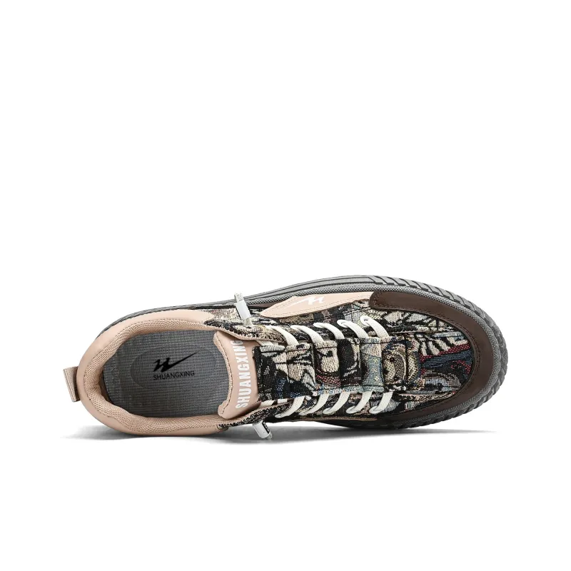 Binary Low Top Skateboard Shoes Men's Brown-3