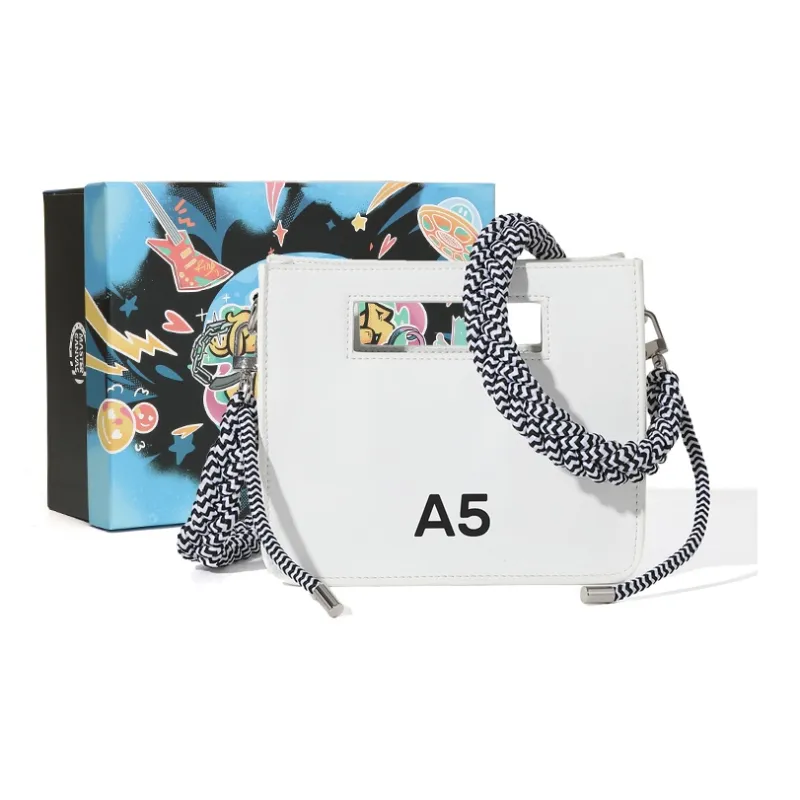 MASTER CANVAS Leather Combo Bag Handbag Shoulder Bag Crossbody Bag Unisex Black/White-7