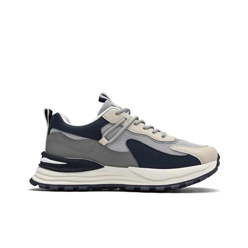 Binary Low Top Running Shoes Men's Gray Blue-3