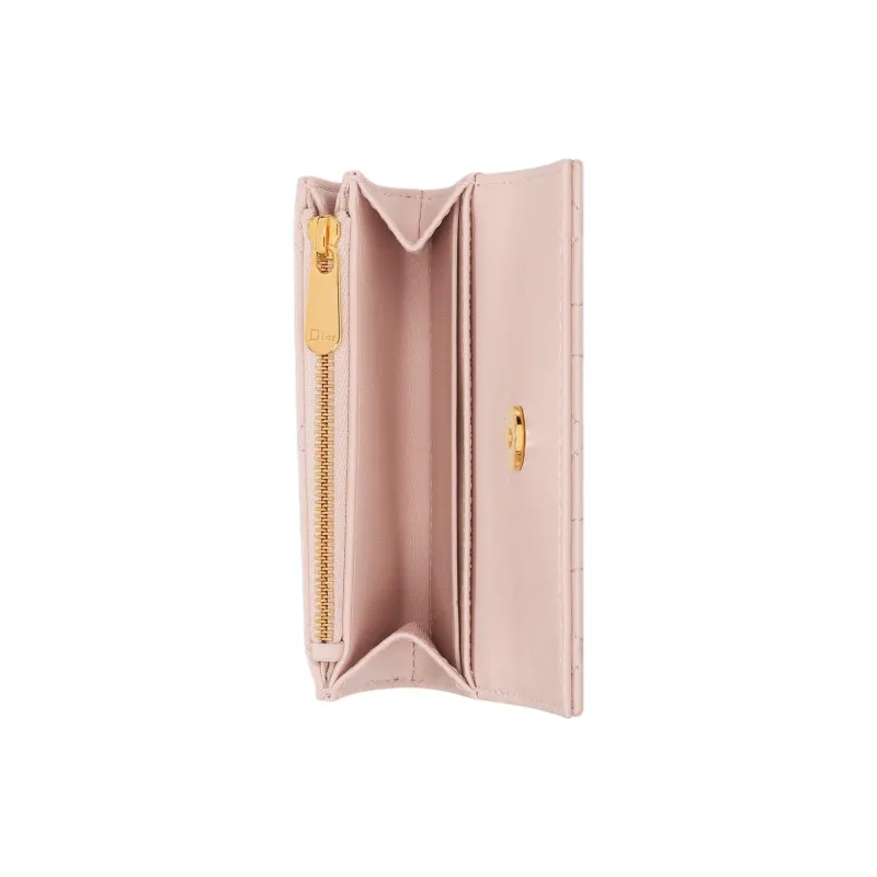 DIOR Sheepskin Wallet Women's Rouge Pink-3