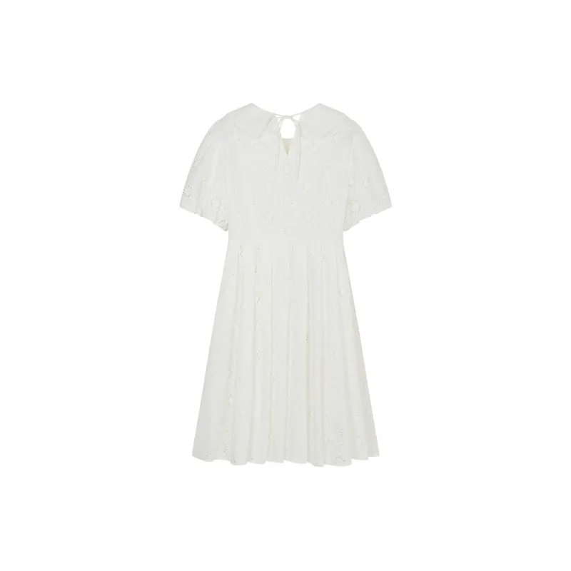 Teenie Weenie Short Sleeved Dresses Women's Ivory White-1