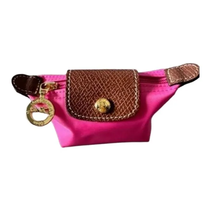 LONGCHAMP Le Pliage Cow Leather Clutch Coin Purse Women's Pink-2