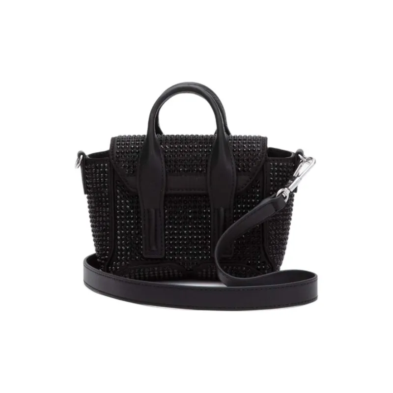 3.1 Phillip Lim Pashli Polyester With Cow Leather Trim Handbag Shoulder Bag Crossbody Bag Nano Women's Black-2