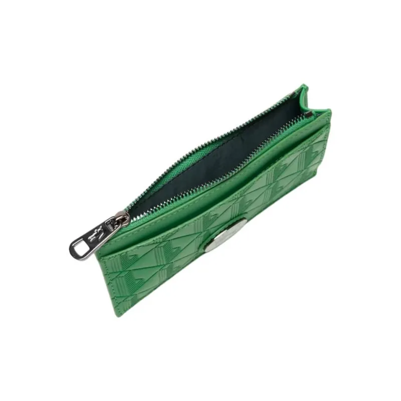 LACOSTE Split Cow Leather Wallet Men's Green-1
