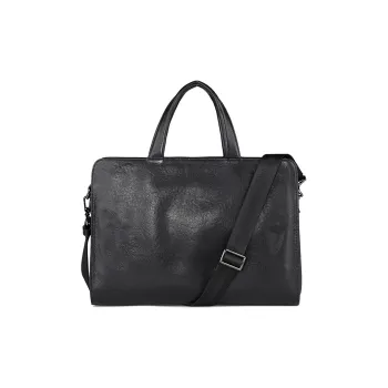 DOSRFINI Genuine Leather Top Grain Cow Leather Handbags Shoulder Bag Crossbody Bag Men's Black