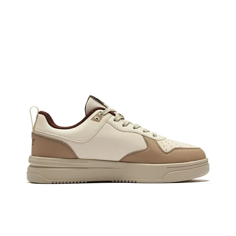 Erke Cool Play 2.0 Anti-Slip Wear-Resistant Low-Top Skateboard Shoes Men's Egg Cream Grayish Brown-1