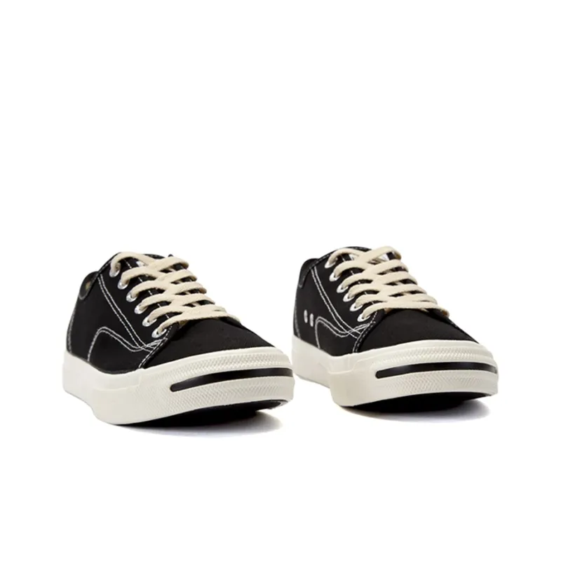 Dafu Leaps Forward Anti Slip Wear Resistant Breathable Lightweight Low Top Canvas Shoes Unisex Black-3