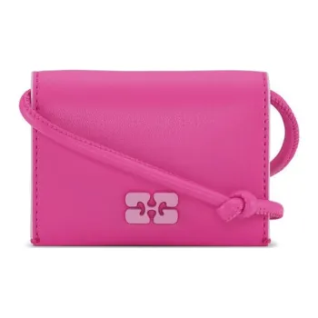 GANNI Patchwork Recycled Leather Shoulder Bag Crossbody Bag Wallet Women's Pink