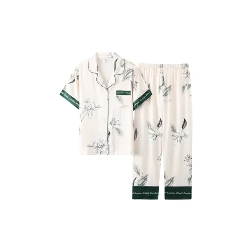 The Story Of The Flower Season Pajama Set Women's White