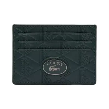 LACOSTE PU Polyurethane Card Holder Men's Dark Green