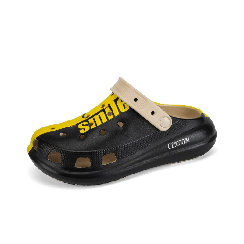 CEKOOM Clogs Unisex Beige Smile-1