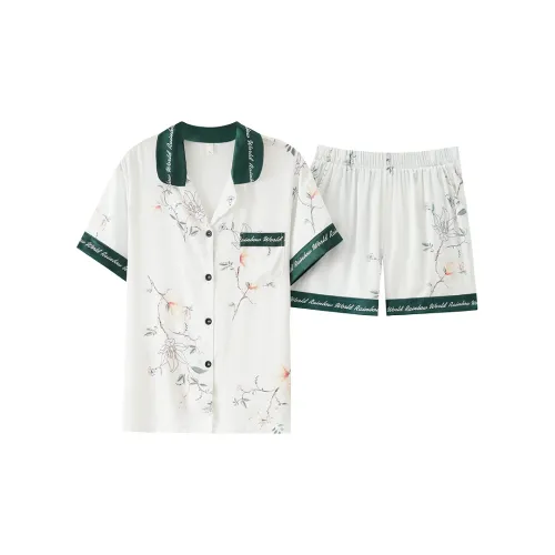 The Story Of The Flower Season Pajama Set Women's White