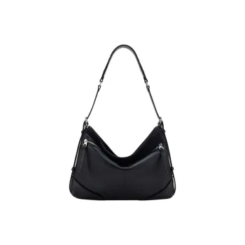 COCCINELLE Fabric With Cow Leather Shoulder Bag Large Size Women's