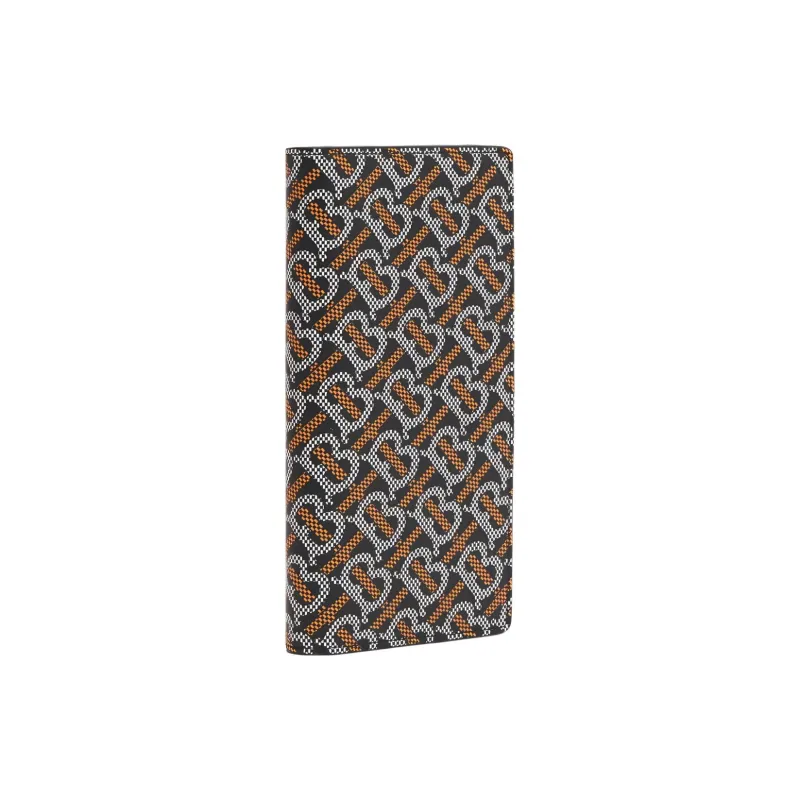 Burberry Leather Wallet Men's Black/Orange-1