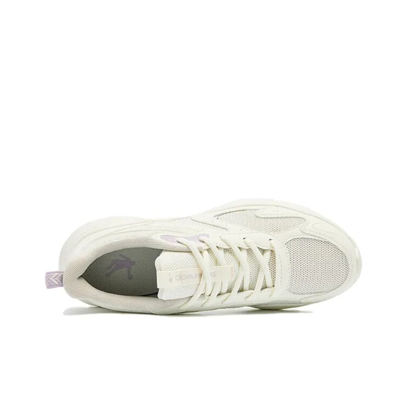 QIAODAN Cushioning, Wear Resistant Low Top Running Shoes Women's White Purple-3