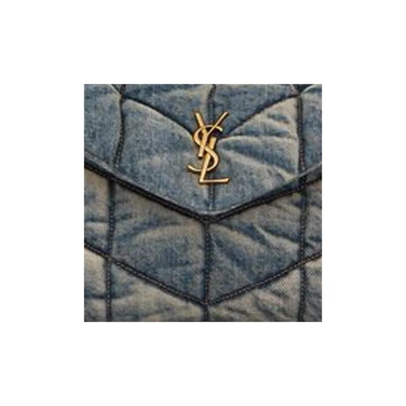 SAINT LAURENT Denim Portable Crossbody Bag Shoulder Bag Women's Denim Blue-4
