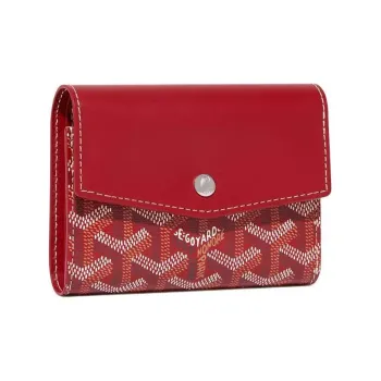 GOYARD Canvas With Calfskin Wallet Unisex Red