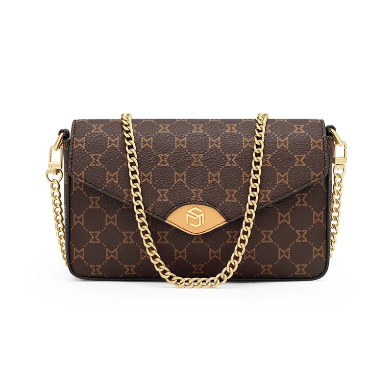 MashaLanti PVC Small Square Bag Underarm Shoulder Bag, Crossbody Bag Regular Women's Dark Brown-0