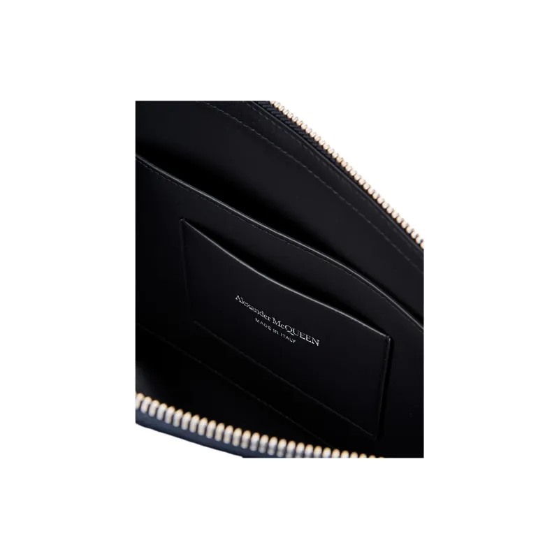 Alexander McQueen Cotton Crossbody Bag, Shoulder Bag Men's Black-3