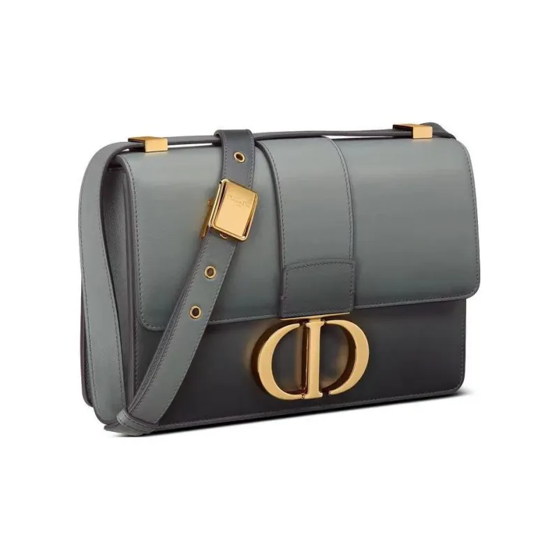 DIOR 30 Montaigne Leather Shoulder Bag Crossbody Bag Women's Gray-2