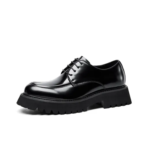 Hautton Jeans Dress Shoes Men Low-Top Black