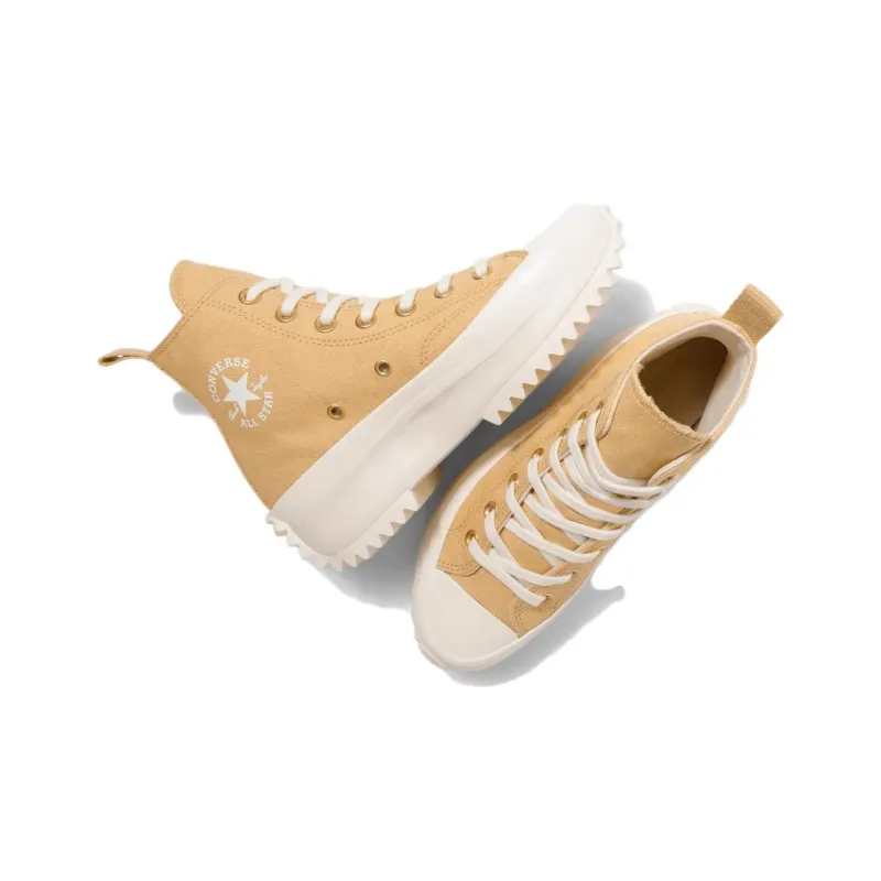 Converse Run Star Hike Slip Resistant Height Increasing High Top Canvas Shoes Unisex Yellow-3