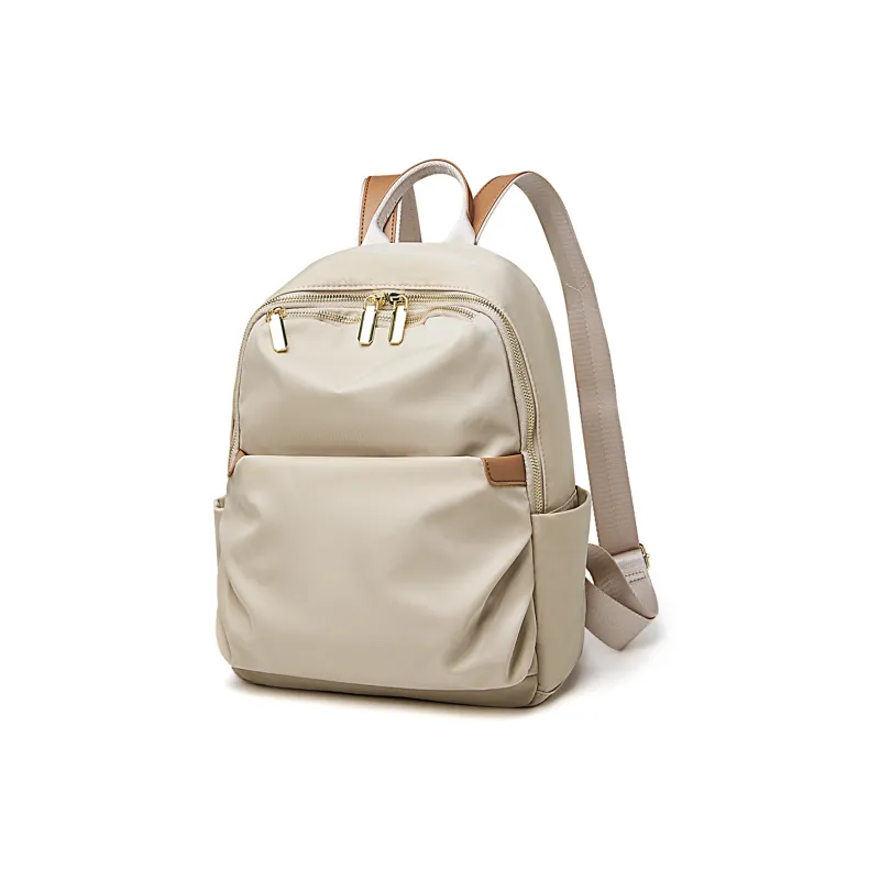 Marino Orlandi Textile, Synthetic Leather Backpack Regular Women's Coffee/Apricot-7