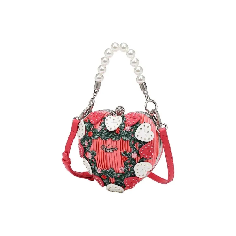 Vendula Vegan Leather Shoulder Bag, Crossbody Bag, Handbag Women's Pink-1