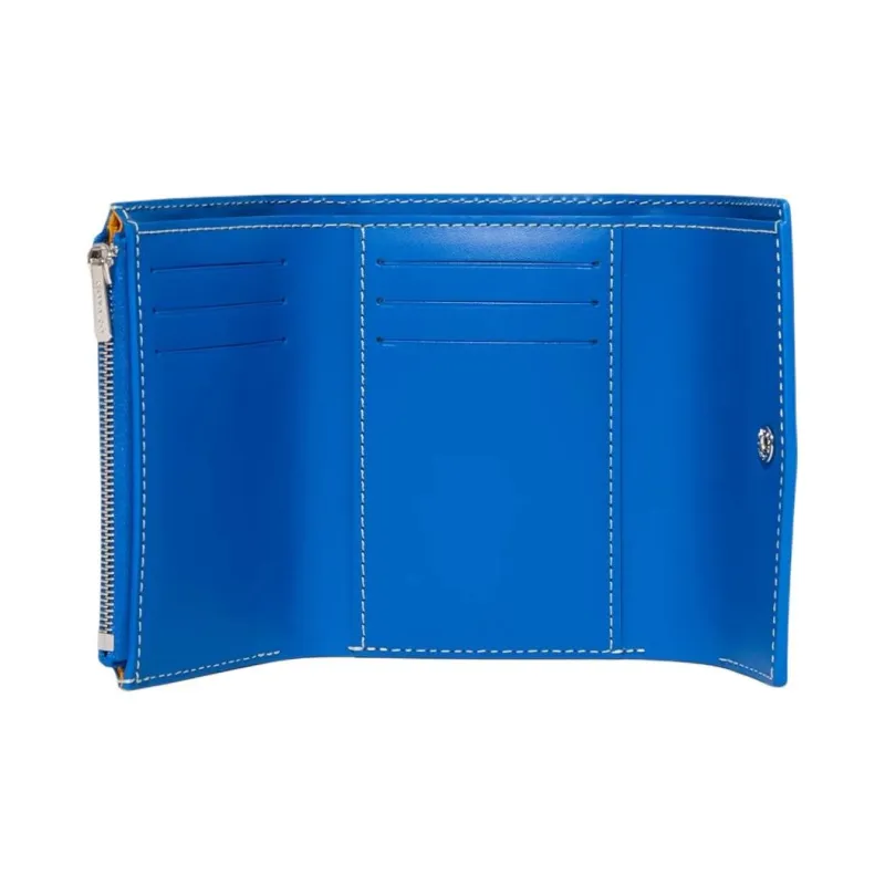 GOYARD Canvas With Calfskin Wallet Unisex Sky Blue-2