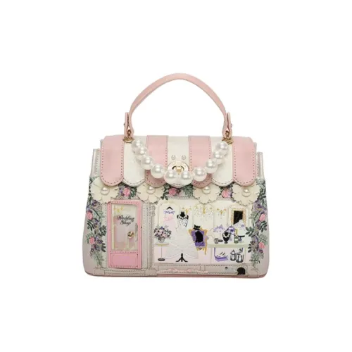 Vendula PU Shoulder Bag, Crossbody Bag, Handbag Medium Size Women's Pink