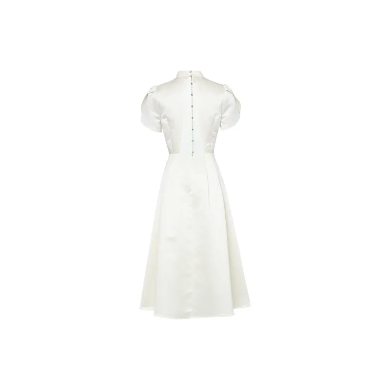 Duffy Fashion Short Sleeved Dresses Women's Apricot-1