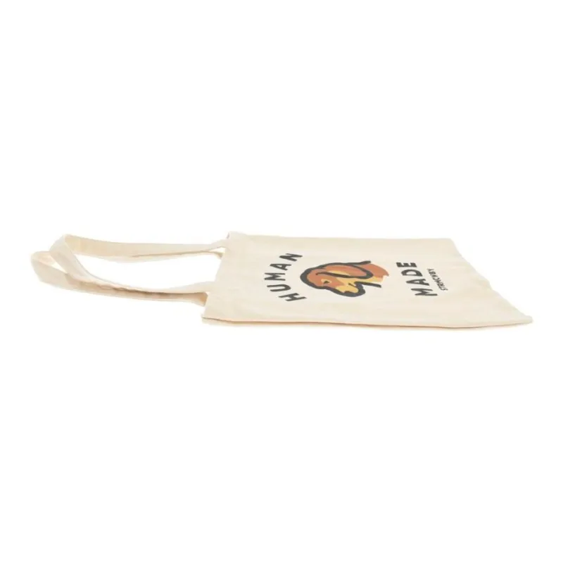 HUMAN MADE Cotton Tote Bag Shopping Bag Shoulder Bag Handbag Regular Unisex White-4