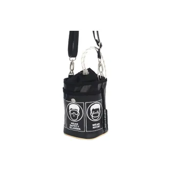 REEMIX STUDIO PVC Bucket Bag Cylinder Bag Crossbody Handbag Regular Unisex Black White/Blue White