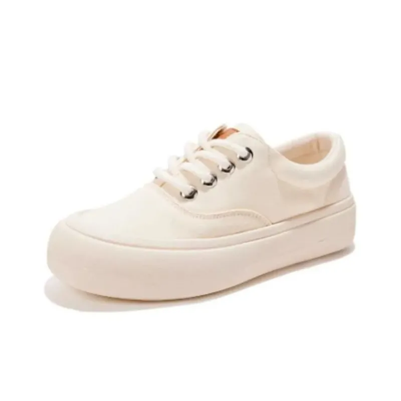 Dafu Leaps Forward Anti Slip Wear Resistant Waterproof Breathable Lightweight Low Top Canvas Shoes Women's Ecru-2