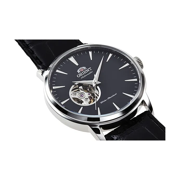 ORIENT Automatic Mechanical Movement Cow Leather Strap Watch Men's Watches Black Dial-2