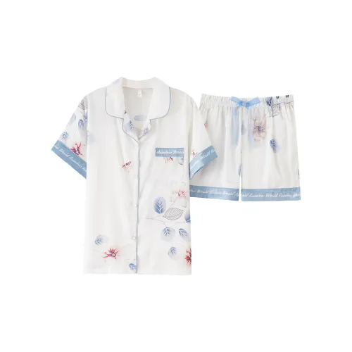 The Story Of The Flower Season Pajama Set Women's White