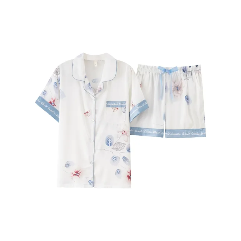 The Story Of The Flower Season Pajama Set Women's White-0