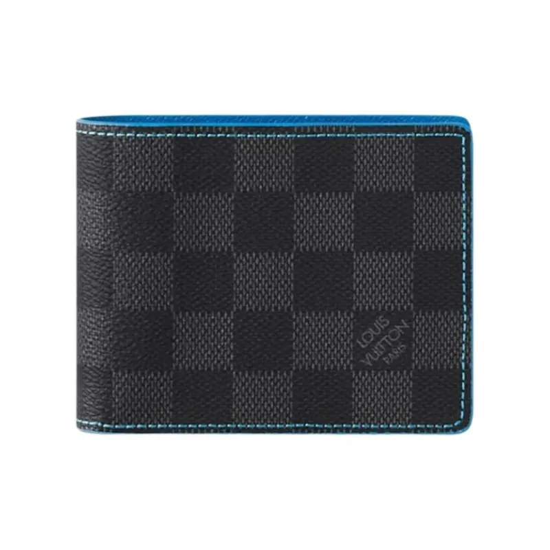 LOUIS VUITTON Slender Wallet Damier Graphite Blue-4