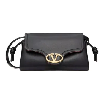 Valentino VLogo Plaque Foldover Top Shoulder Bag