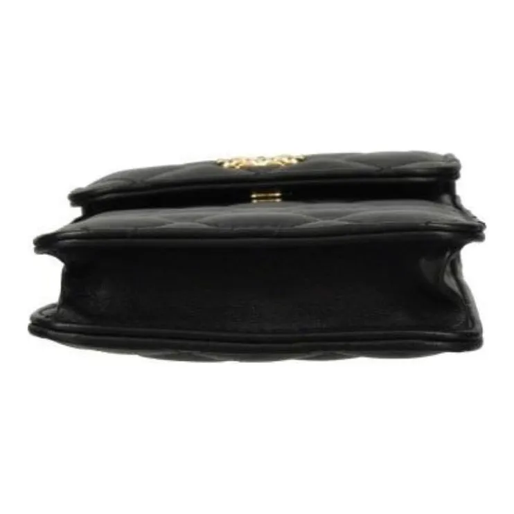 CHANEL Lambskin One Shoulder Crossbody Cell Phone Pouch Women's Black-5