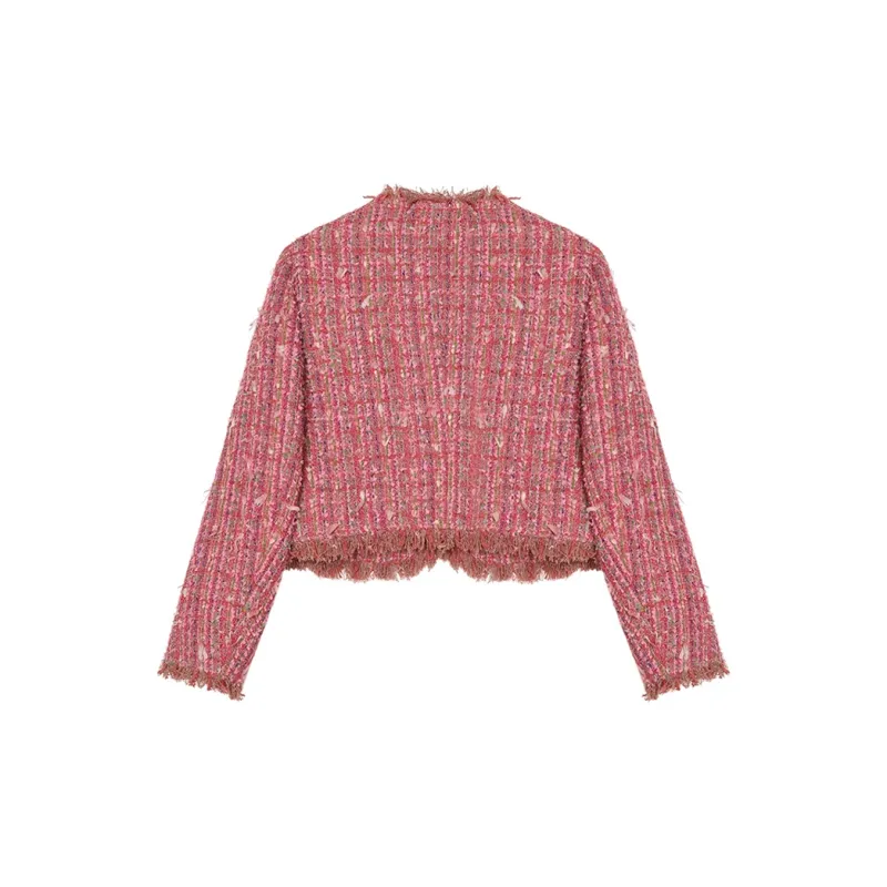 MUKOK SS24 Cropped Coats Women's Berry Red-1