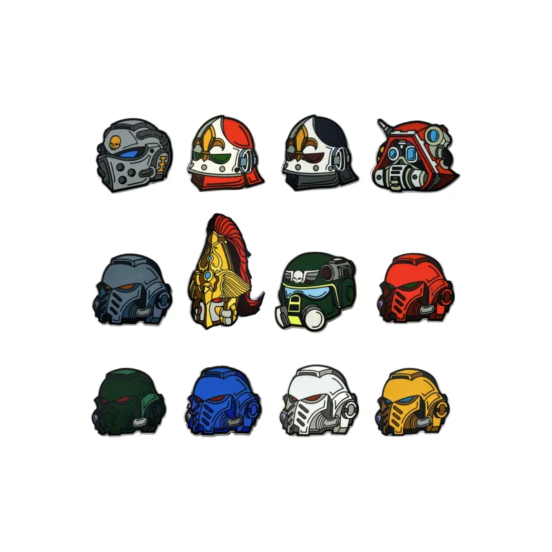 STARFORGED Hammer 40K Space Marines Imperial Armed Power Helmet Badges-1
