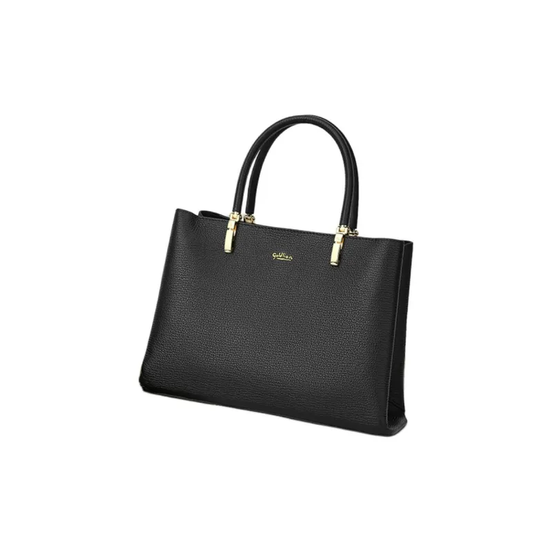 GOLDLION Cow Leather Bonded Synthetic Leather Portable Crossbody Bag Shoulder Bag Women's Blue/Black/Apricot-2