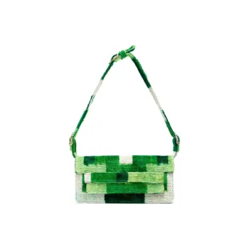 La Milanesa Velvet Handbag Shoulder Bag Crossbody Bag Women's Green