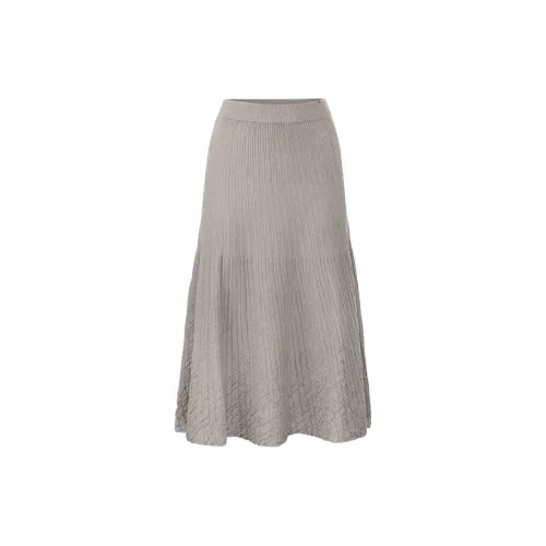 Elisabetta Franchi Metallic Ribbed Midi Skirt
